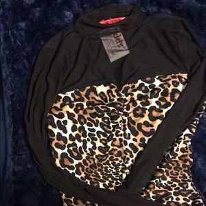 Leopard mesh leotard